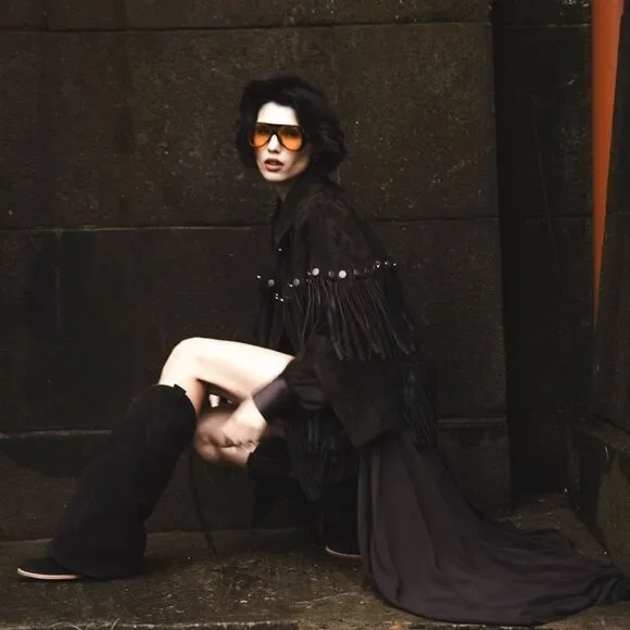 Lorena Saravia H&M Fringed Suede Cape Jacket ONE SIZE - Picture 15 of 15